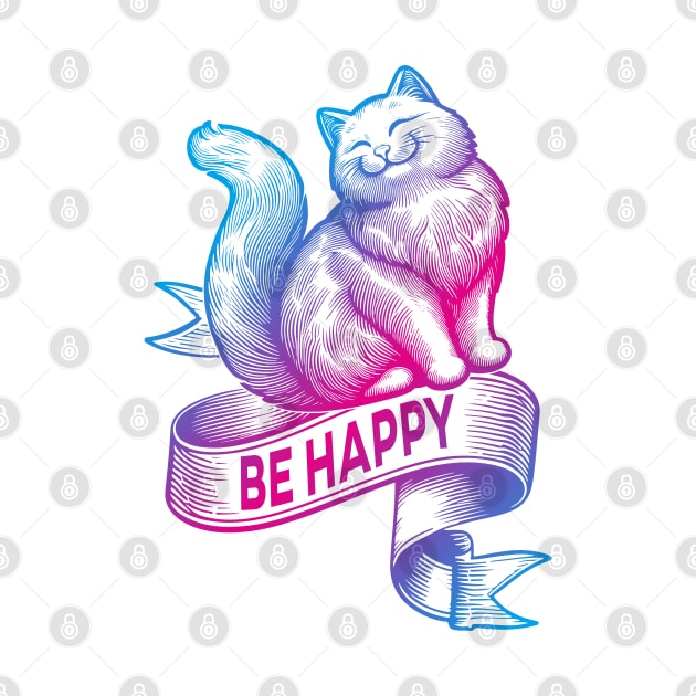 Happy Cat | Cat Lover Gift by VISUALUV