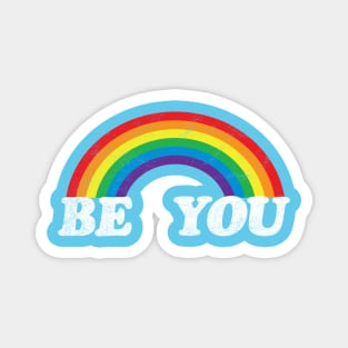 Be You LGBT T-Shirt| Gay Pride| Vintage Distressed Rainbow Magnet