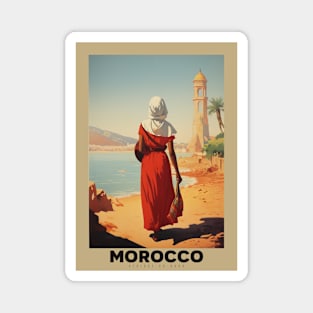 Maroc Affiche rétro - pub - vintage - Magnet