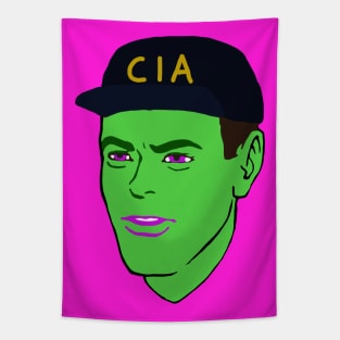 CIA Glow Guy - Meme, Glow In The Dark, Terry Davis Tapestry