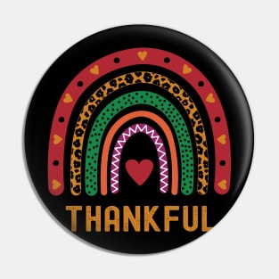 Thankful Boho Leopard Rainbow Heart Pin