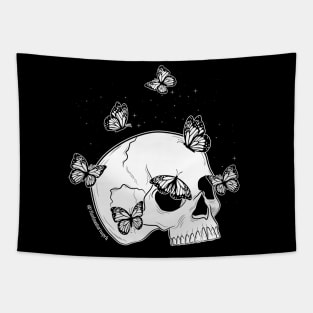 Skull and Butterflies Tapestry