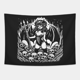 Retro Devil Girl Tapestry