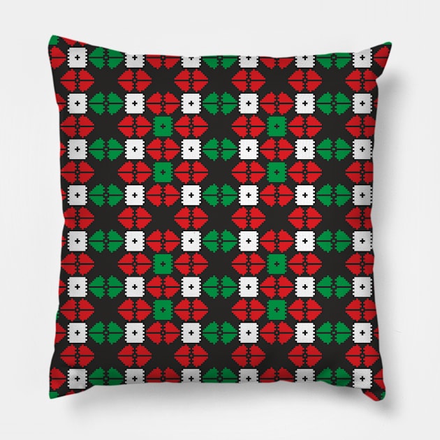 Christmas colorful pattern Pillow by ilhnklv