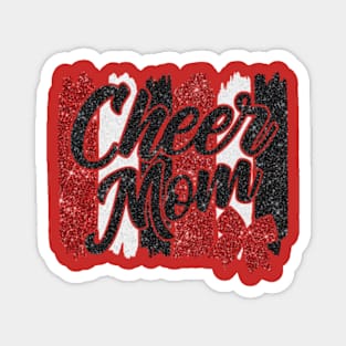 Cheer mom, red glitter faux Magnet