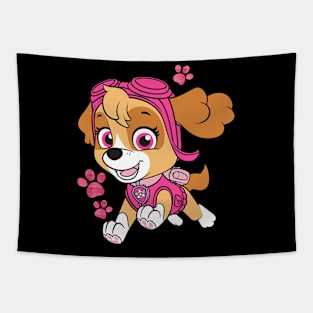 Female Dog And Cute Cartoon Tapestry