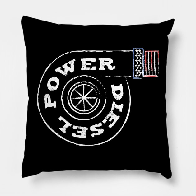 Diesel Power USA Flag Turbo Pillow by almostbrand