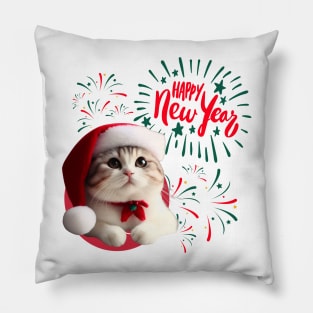 Cute Cat Happy New Year ,Brafdesign Pillow