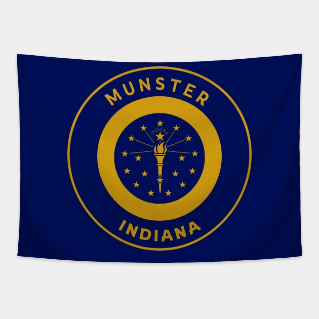 Munster Indiana Flag City Pride Bullseye Tapestry by Go With Tammy