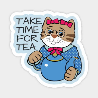 Take Time for Tea Cat Magnet