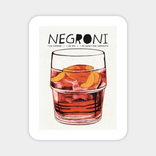 Negroni Retro Poster Big Big Glass Bar Prints, Vintage Drinks, Recipe, Wall Art Magnet