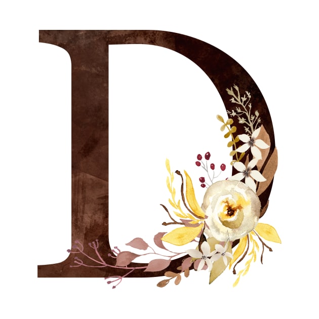 Floral Monogram D Lovely Autumn Foliage by floralmonogram