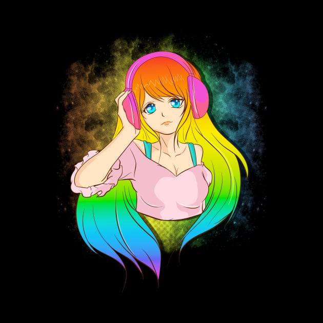 Japanese Anime Girl Rainbow Punk Kawaii Manga by theperfectpresents