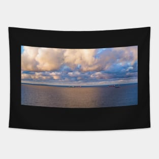 Moody sky over container ships Tapestry