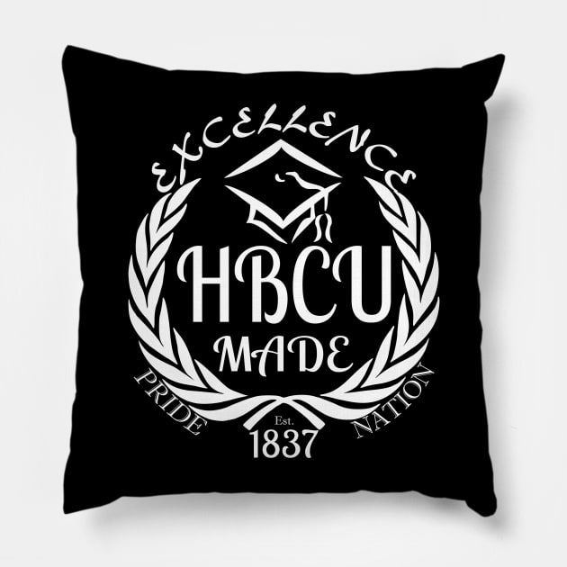 HBCU Made Pride Nation 1837 (White Print) Pillow by Journees