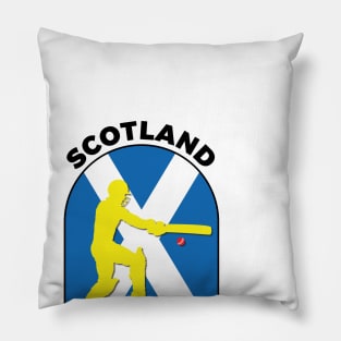 Scotland Cricket Batsman Scotland Flag Pillow