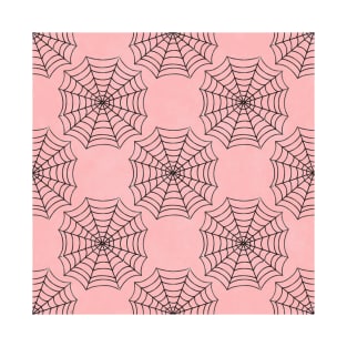 Pink And Black Spider Webs T-Shirt