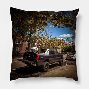 New York City Street Car Astoria Queens Pillow