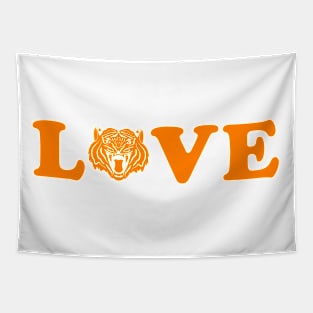 I Love Tigers Orange Tapestry