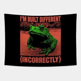 I'm Built Different Frog Tapestry