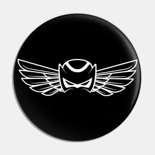 White Outline Logo Pin