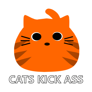 Cats Kick Ass! - Large Orange Tabby Version T-Shirt T-Shirt