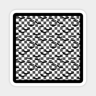 Checkerboard Y2K Halloween Bats Magnet