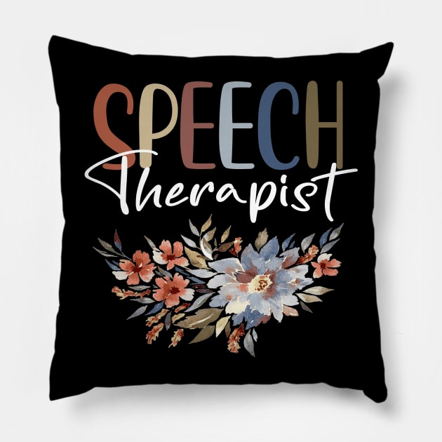 Flower Teacher SLP Speech Therapist Back to School Pillow by shattorickey.fashion