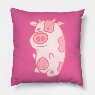 Strawberry Milkshake Pink Cow Pillow