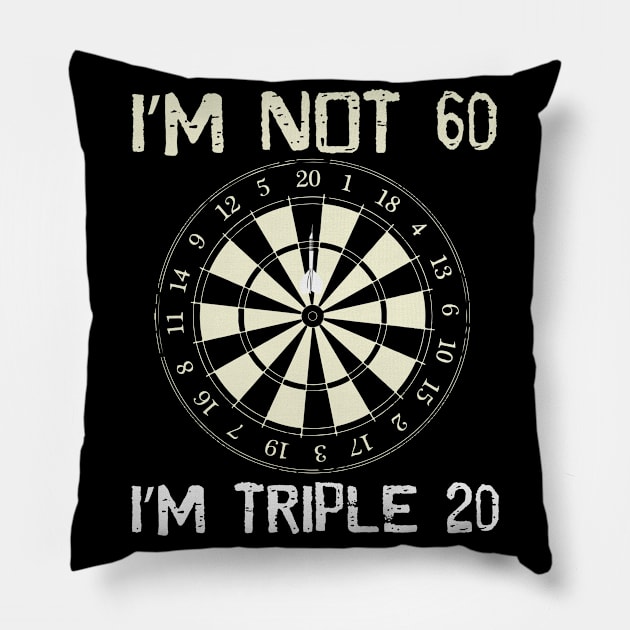 Darts Age Joke Precision Game Dart Throw Pillow by DesignatedDesigner