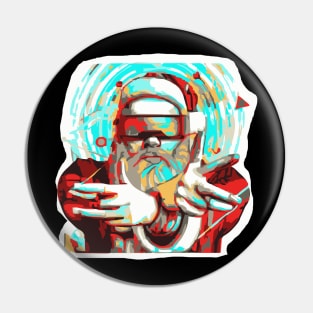 Techno Santa Claus Pin