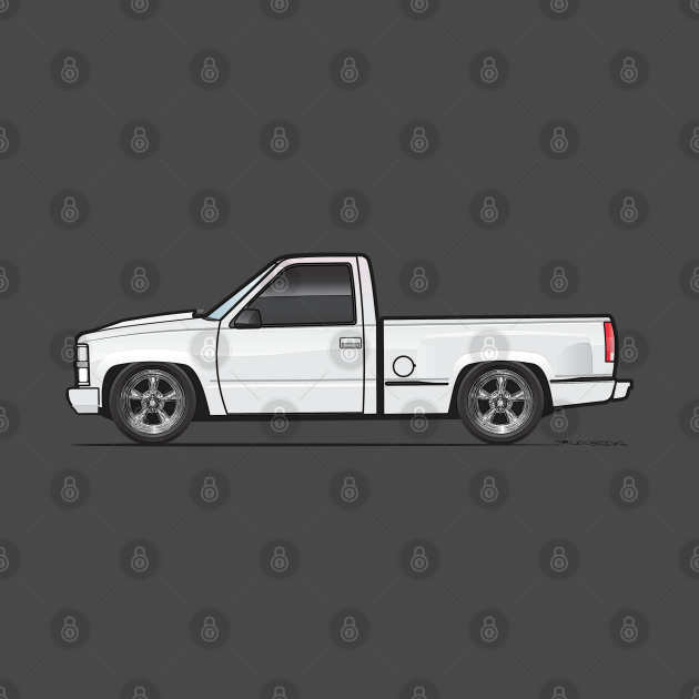 White OBS Stepside Chevy Truck TShirt TeePublic