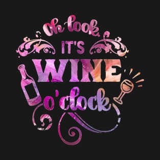 It's Wine O'clock Watercolor Text T-Shirt