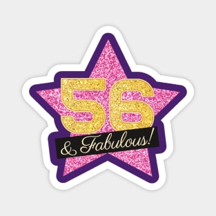 56th Birthday Gifts Women Fabulous - Pink Gold Magnet