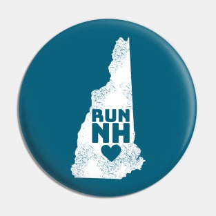 Run NH Love New Hampshire Pin