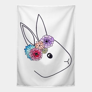 Flower Crown Bunny Tapestry