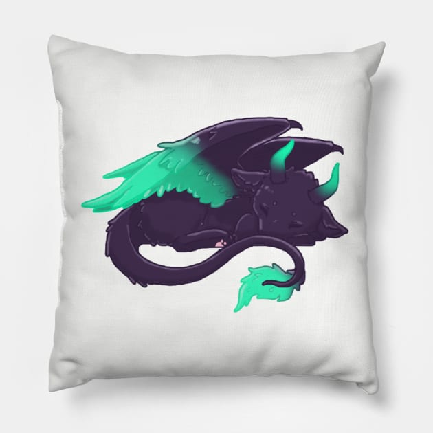 Sleepy dragon baby Pillow by ChaoticDuckyBoiDraws