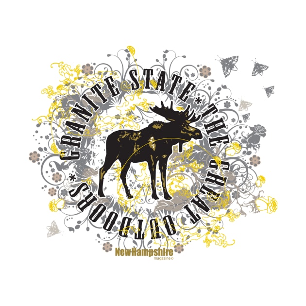 NH Moose Medallion (Black and Yellow) by New Hampshire Magazine