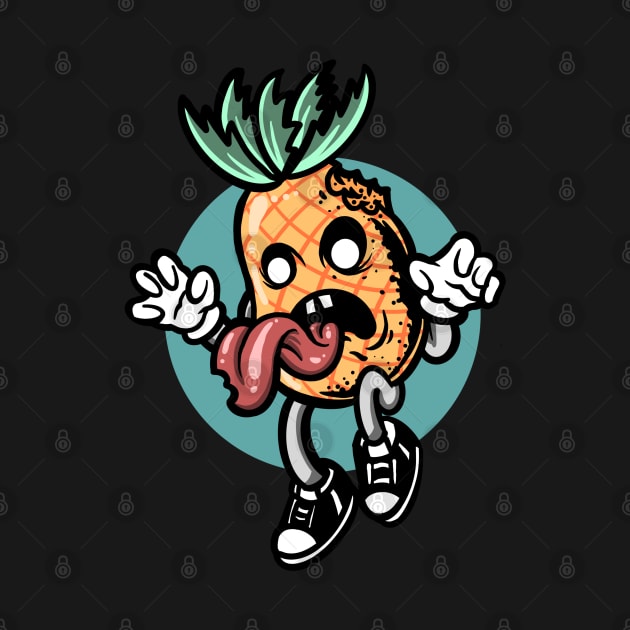 Cartoon Zombie Pineapple by Dojaja