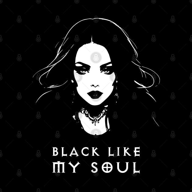 Black Like My Soul Goth Aesthetic by Patti Sin Merch