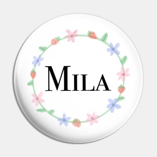 Mila name design Pin