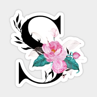 Floral Monogram S Magnet