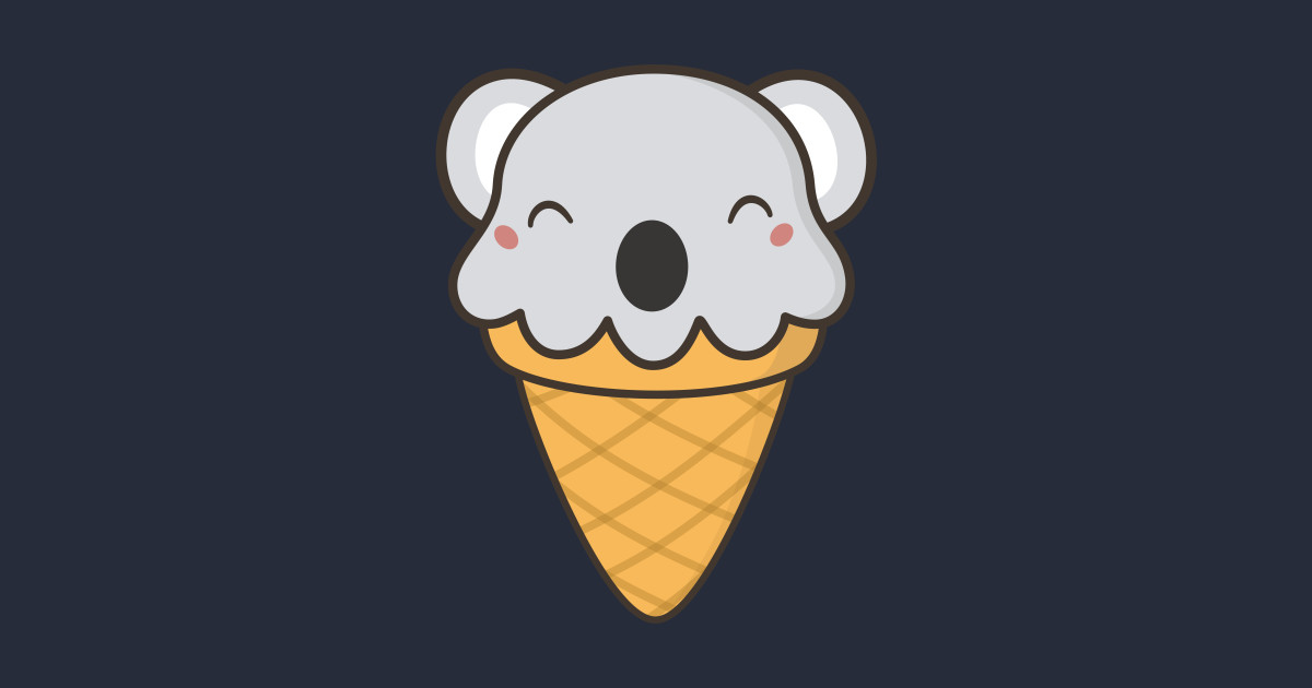 Scrumptious Kawaii Cute Koala Ice Cream Koala Sticker TeePublic