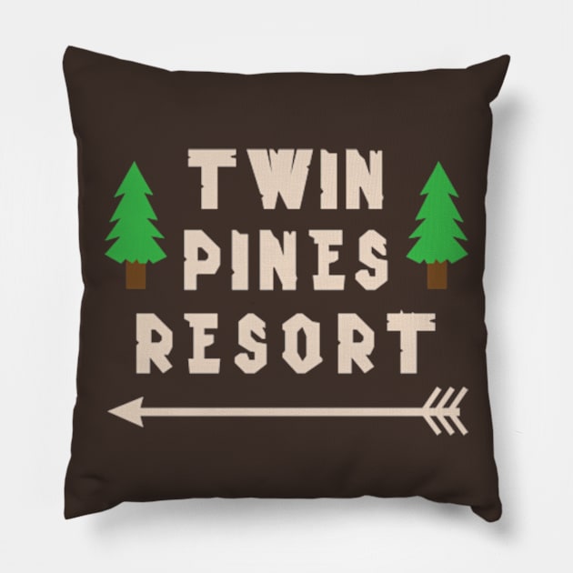 Twin Pines Resort Pillow by Plan8