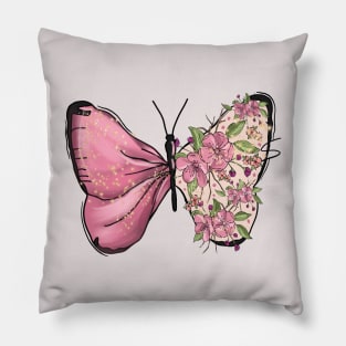 Floral Butterfly Pillow