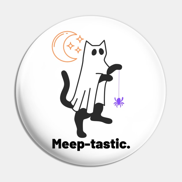 Meep-tastic Ghost Cat Pin by TheMavenMedium