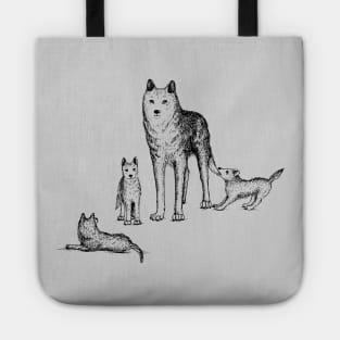 Mother Wolf with Pups Tote