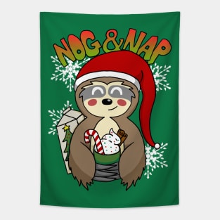 Sloth Eggnog and Nap Time! Tapestry