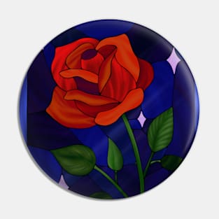 Stained Glass Rose Pin