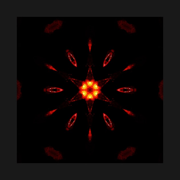 Ominous Red Kaleidoscope pattern (Seamless) 19 by Swabcraft